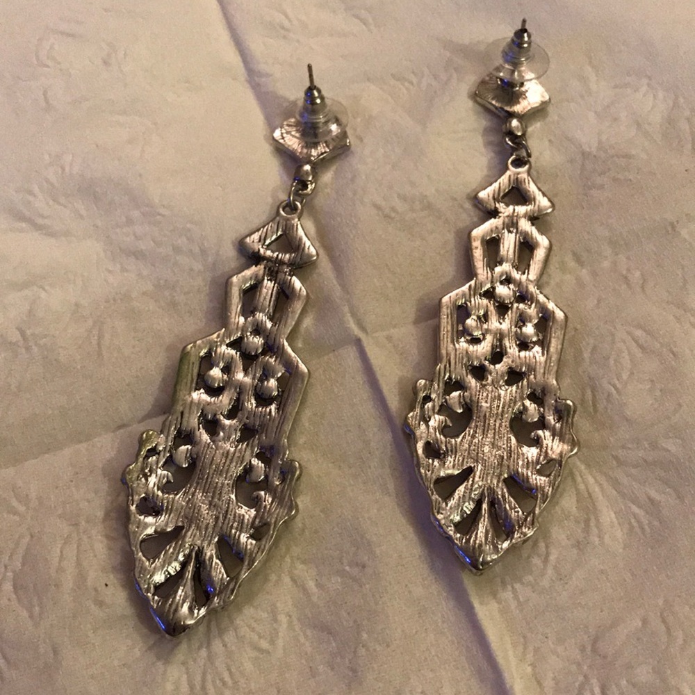 Rhinestone Silver Plated Earring - image 3